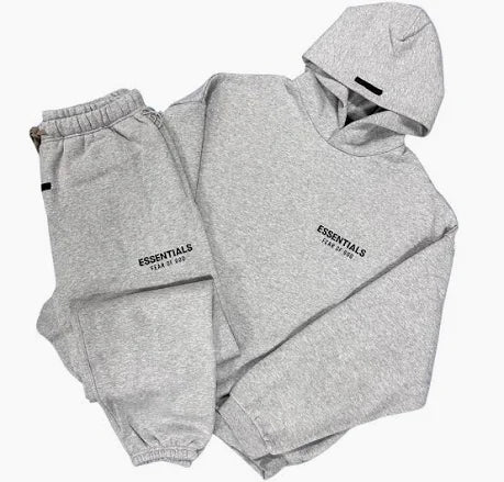 FEAR OF GOD ESSENTIALS LIGHT HEATHER GREY TRACKSUIT (FW24)