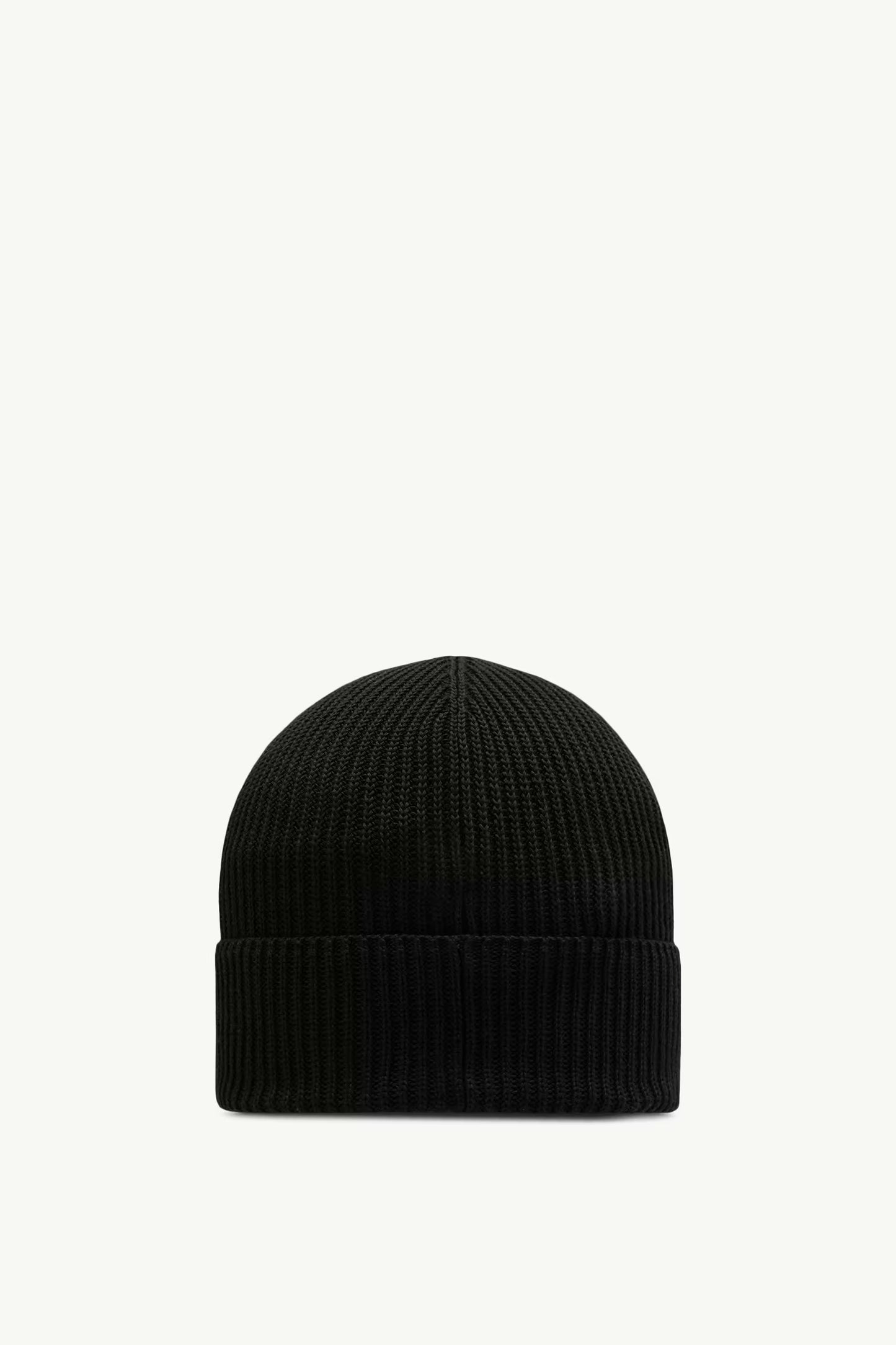Moncler Logo Cotton Beanie - Black